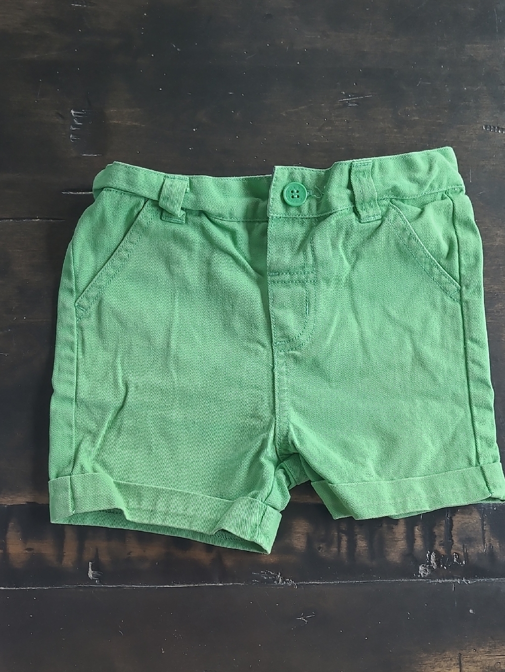 Jojo Maman Bebe Green Kids Cotton Shorts 18-24m